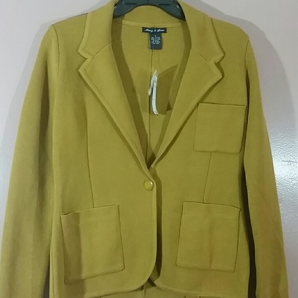 Milano Mustard Spice Cardigan Blazer - Picture 6 of 8